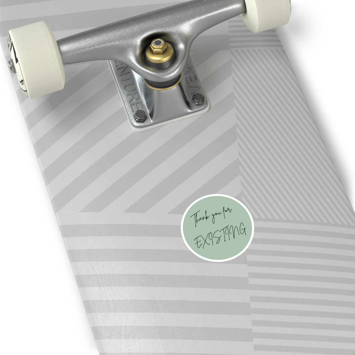 Thank You for Existing Round Sticker — Sage Green Inspirational Laptop Sticker