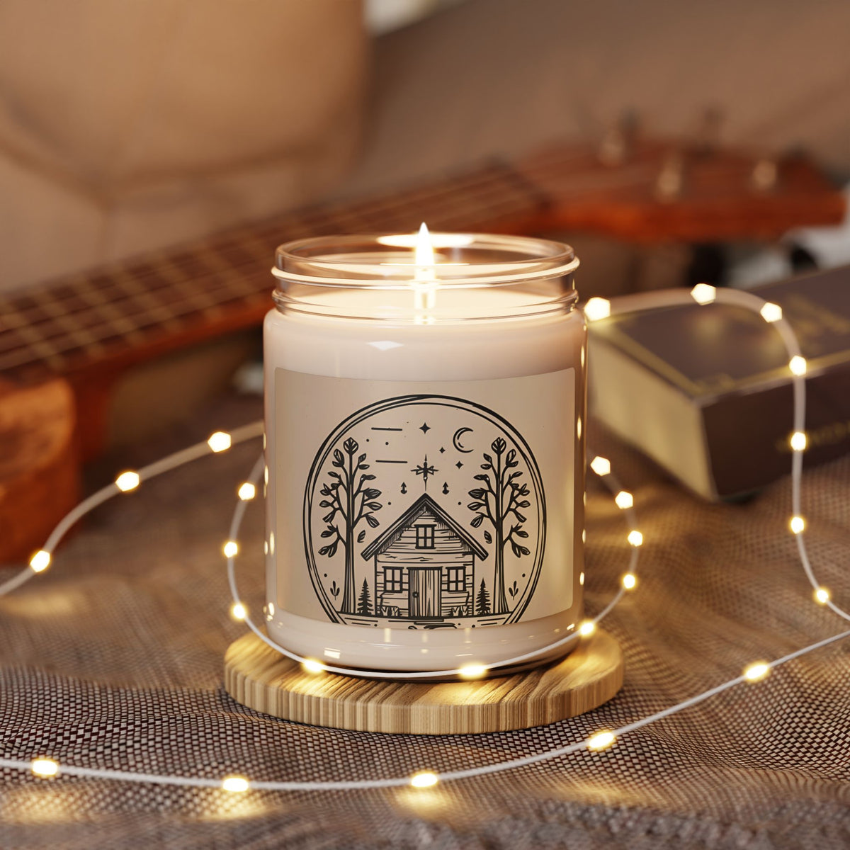 Cozy Cabin Scented Candle, Aromatic Home Decor, Relaxation Gift, Scents for Fall, Rustic Bedroom Accents, Eco-Friendly Candle